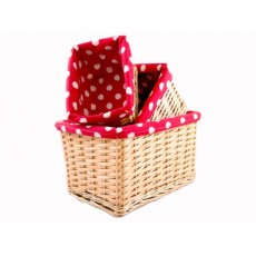 Wicker Basket - Red&White Lining